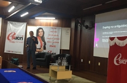 Base carvoeira participa de palestra sobre doping no Auditório da Esucri